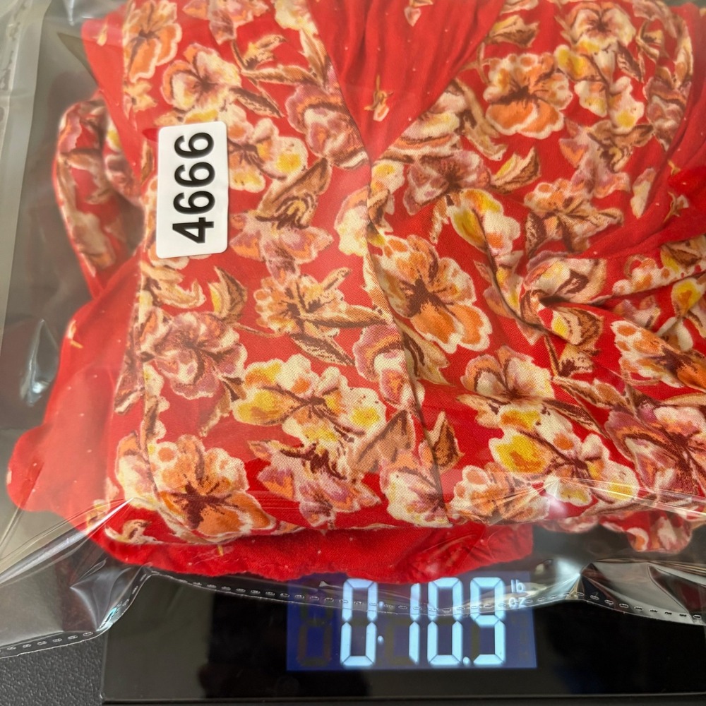 Free People Ponderosa Mini Dress Size M Red Floral Babydoll Lace Up Cut Out Back - Picture 12 of 12